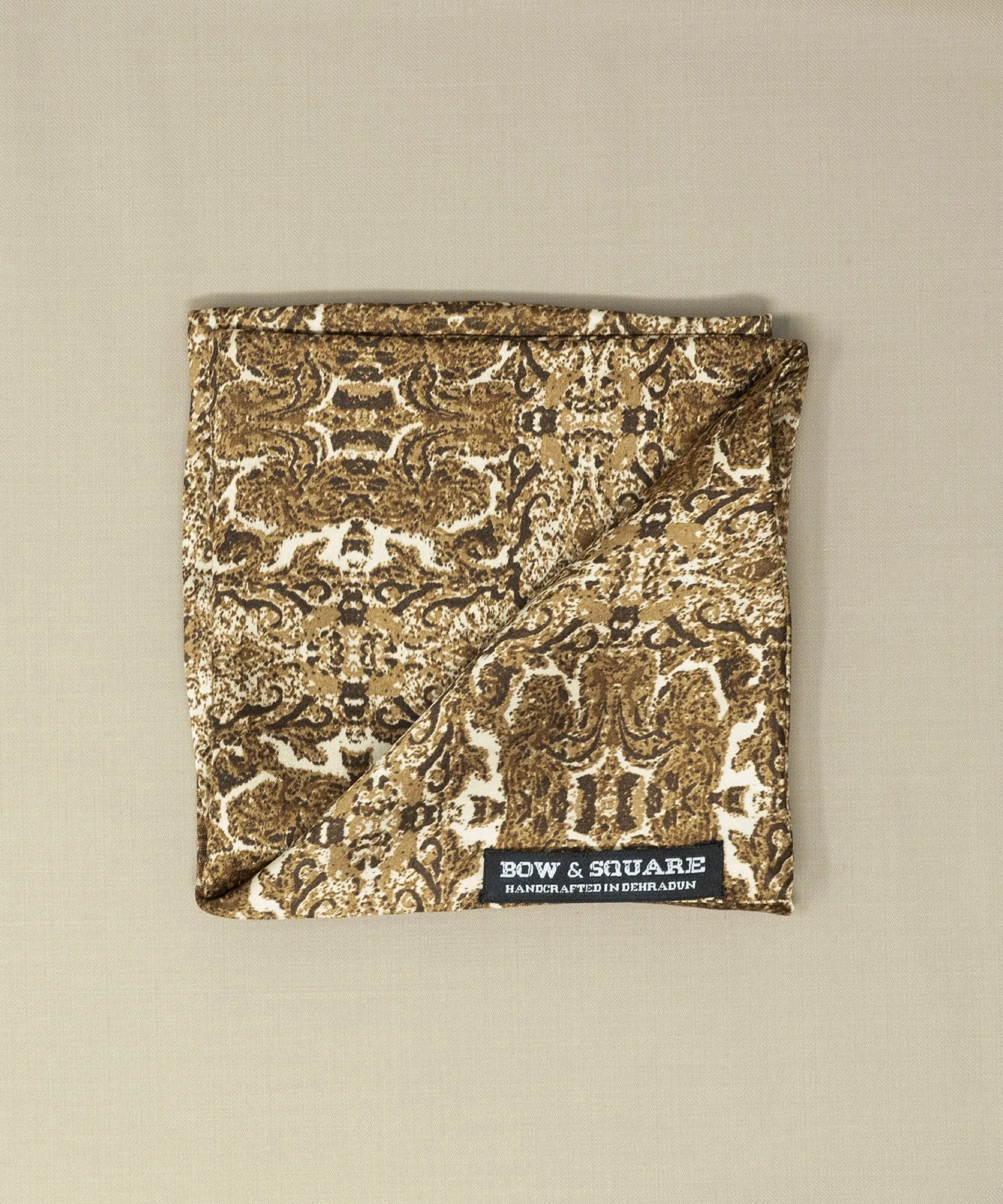 Old School Abstract Brown Pocket Square