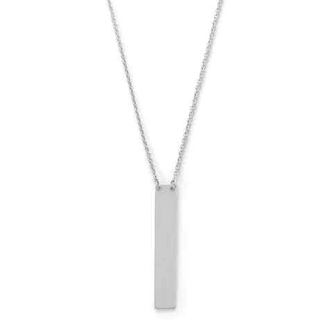 Sterling Silver Vertical Bar Drop Necklace-M H W ACCESSORIES