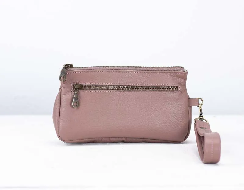 Thalia wallet - Old rose pink leather