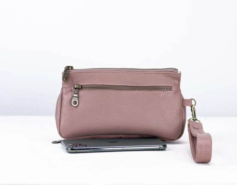 Thalia wallet - Old rose pink leather