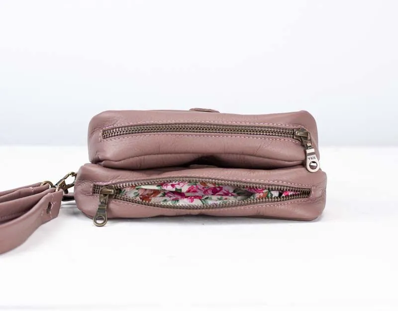 Thalia wallet - Old rose pink leather