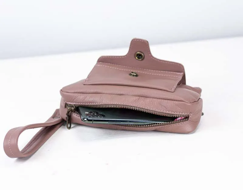 Thalia wallet - Old rose pink leather