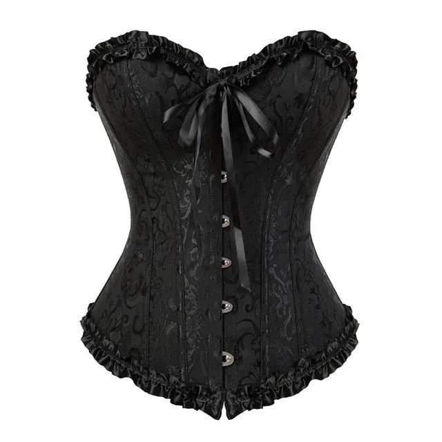 Victorian Overbust Floral Fashion Lace Corset