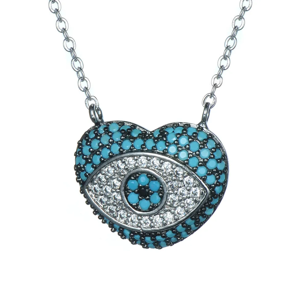 Women's Fashion CZ Evil eye Necklace