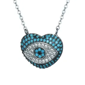 Women's Fashion CZ Evil eye Necklace