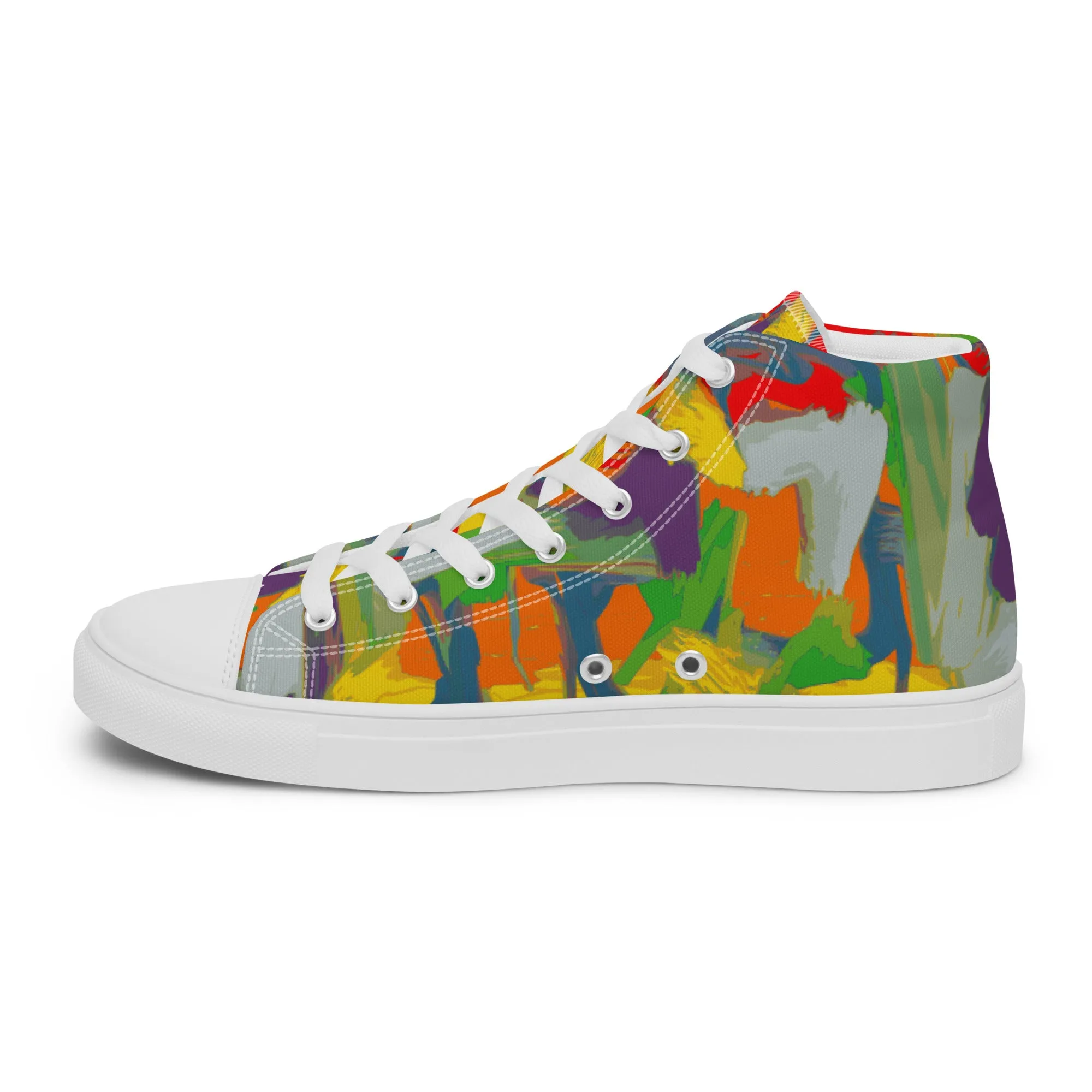 Women’s high top canvas shoes Graffiti/Mango