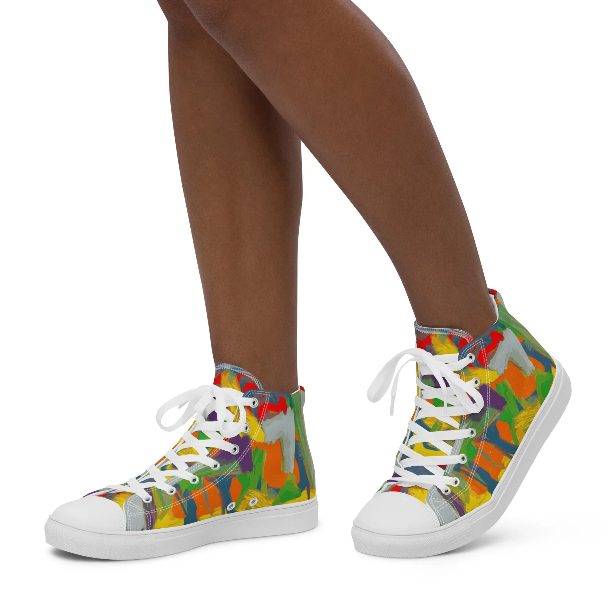 Women’s high top canvas shoes Graffiti/Mango