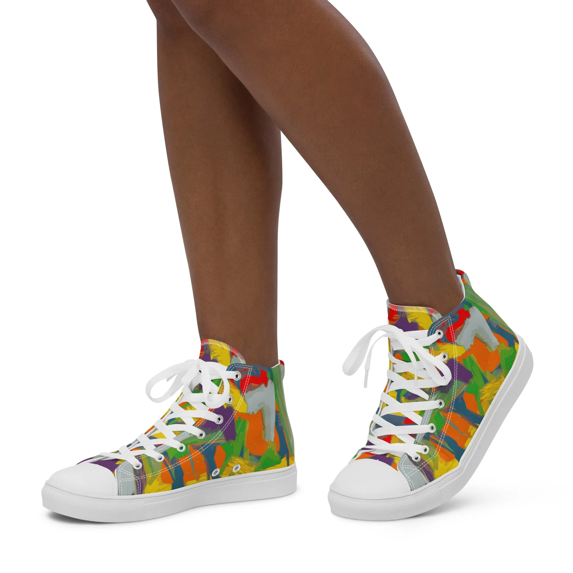 Women’s high top canvas shoes Graffiti/Mango