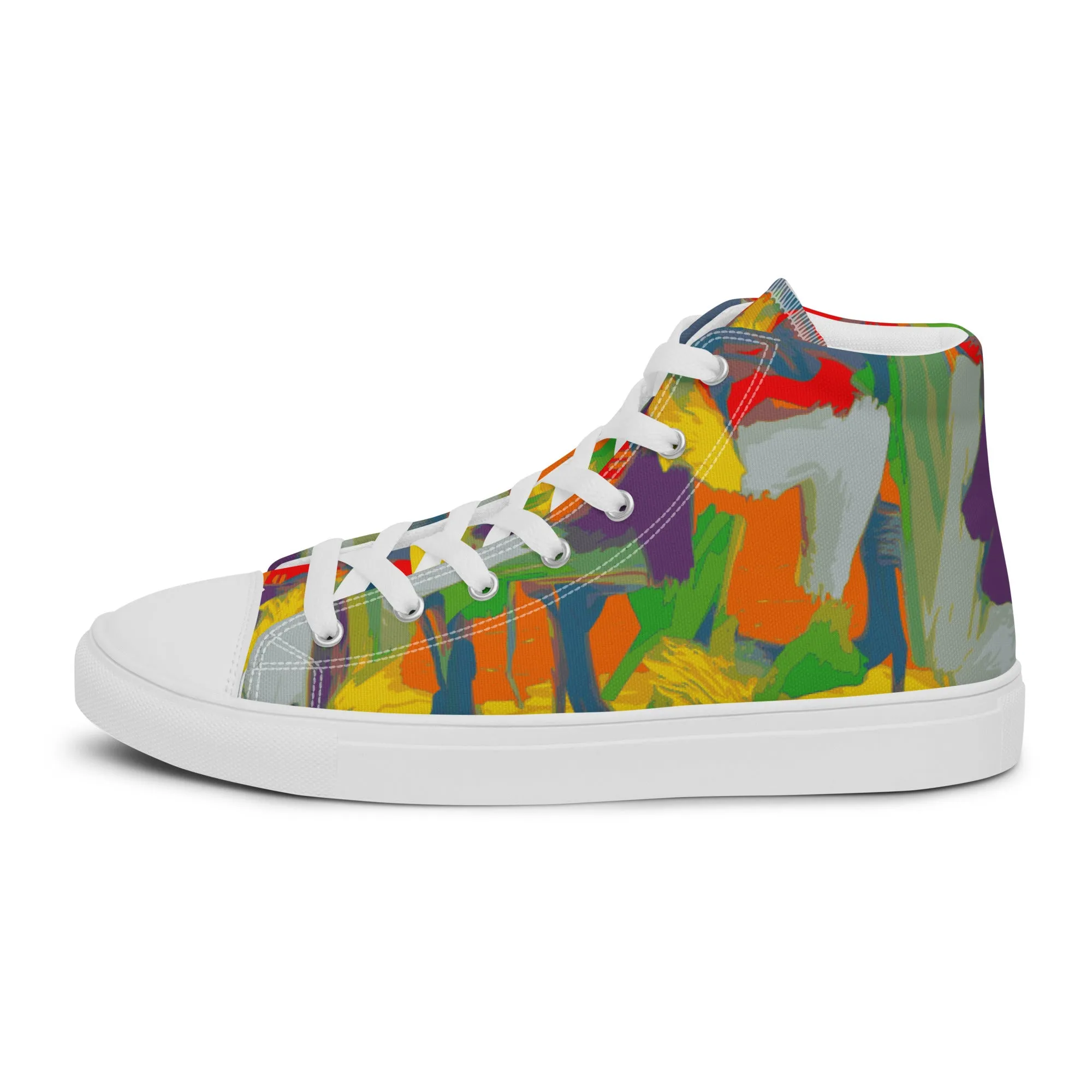 Women’s high top canvas shoes Graffiti/Mango